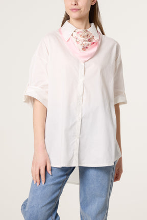 Floral Scarf Poplin Shirt