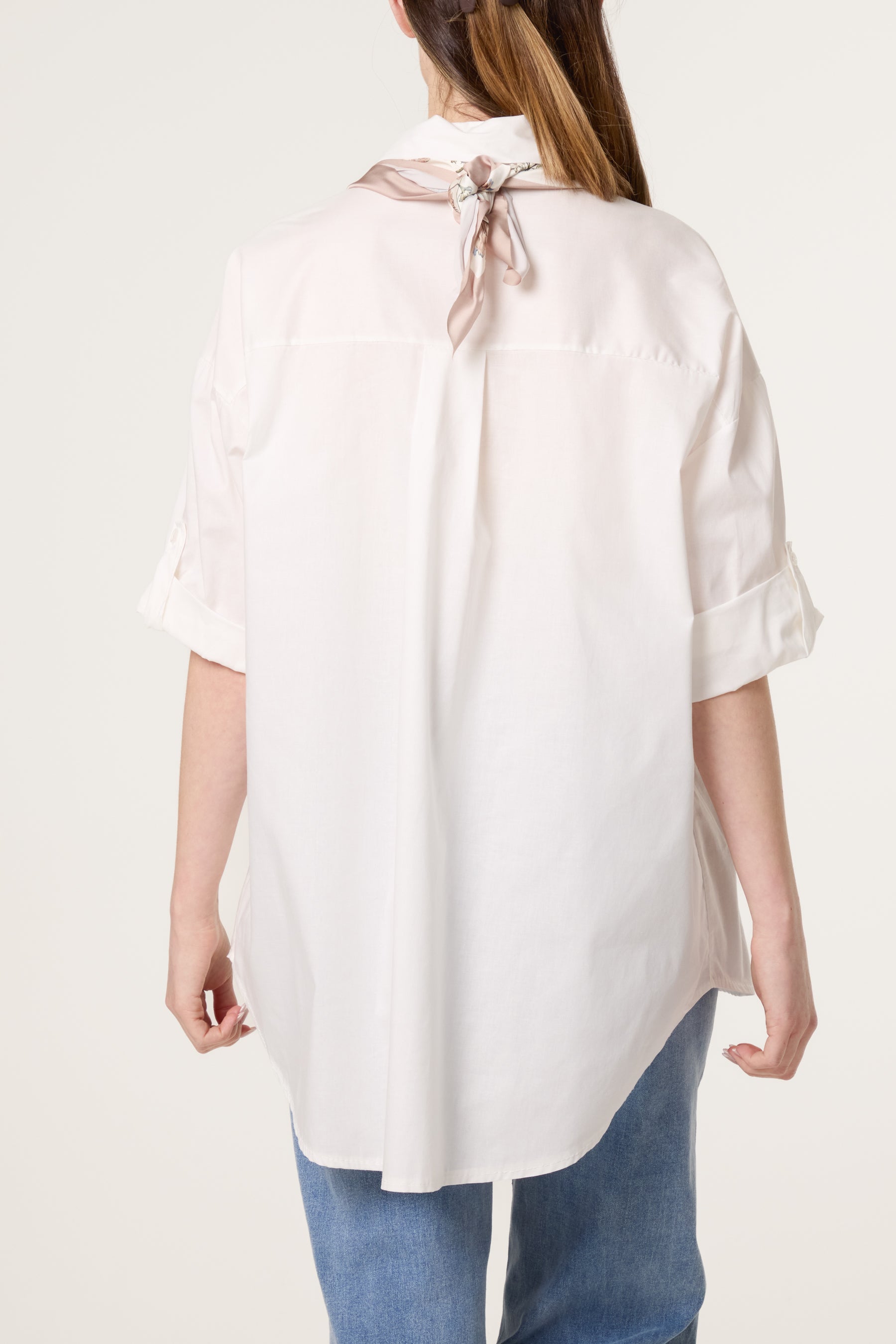 Floral Scarf Poplin Shirt