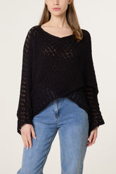Geo Crochet Cotton Crossover Jumper