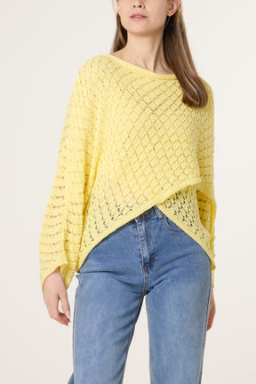 Geo Crochet Cotton Crossover Jumper