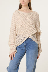 Geo Crochet Cotton Crossover Jumper
