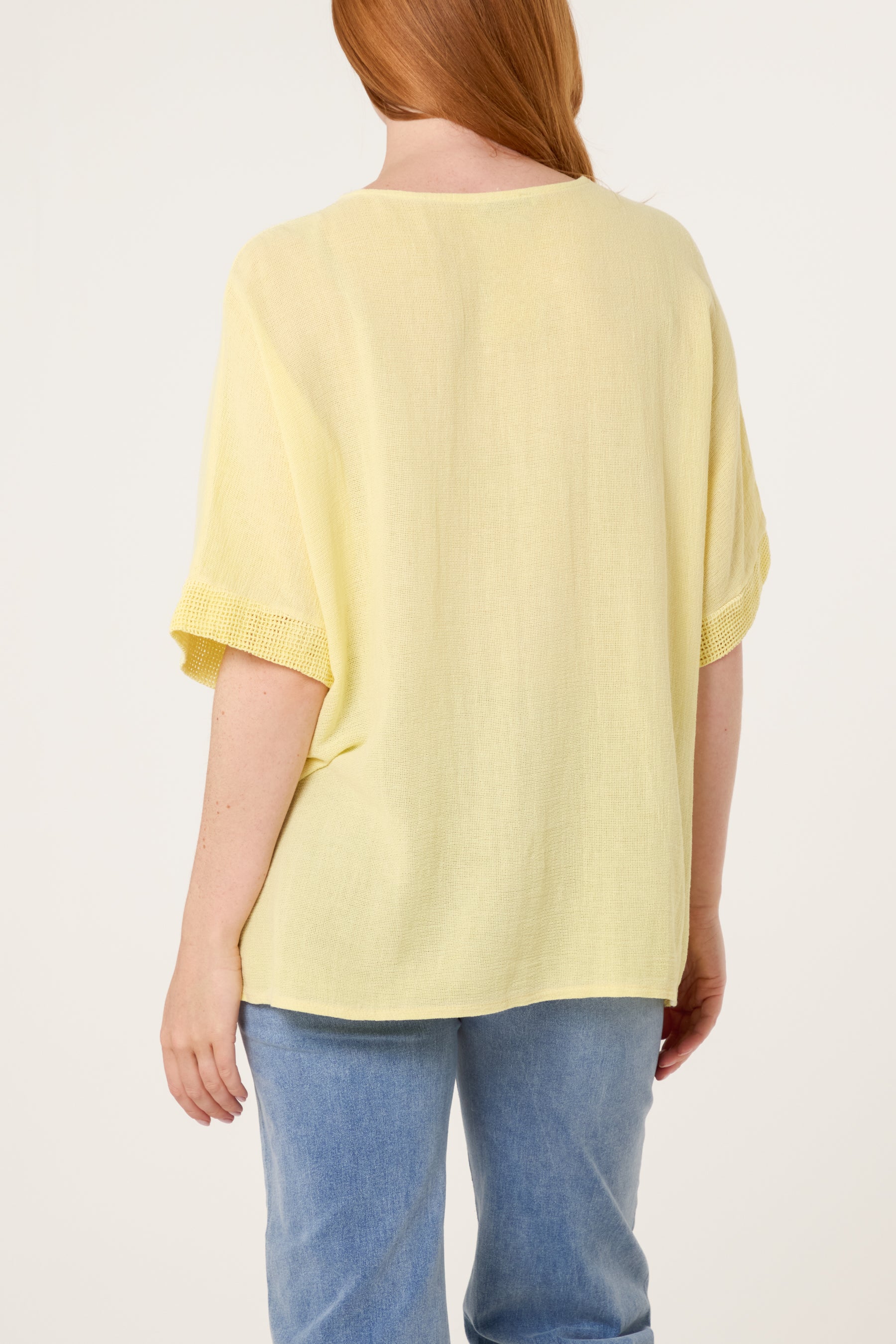 Linen Contrast Pocket Top