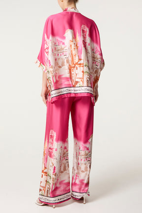 Satin-Like Landscape Print Co-Ord Set