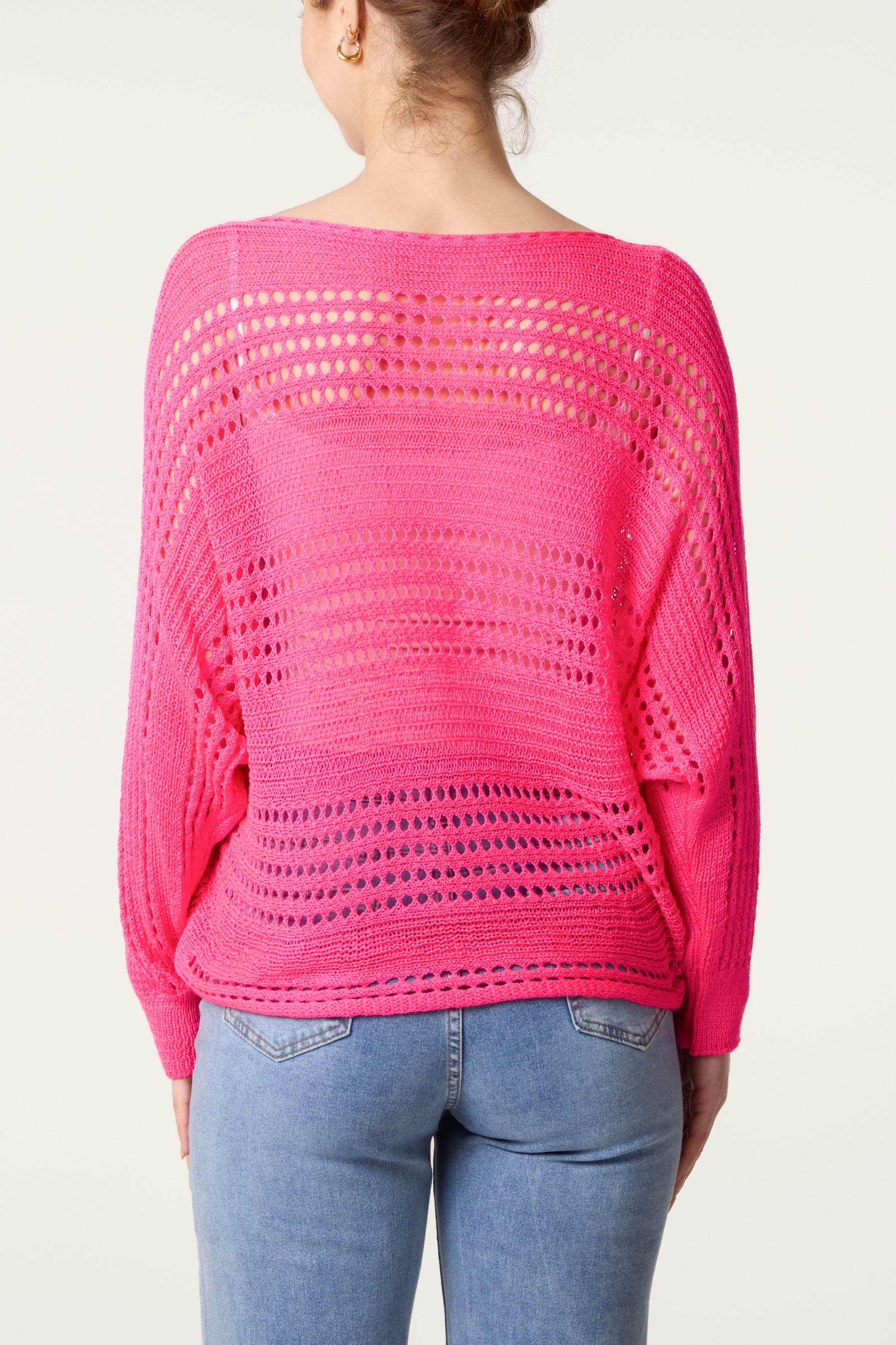 Crochet Knit Long Sleeve Top
