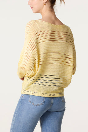 Crochet Knit Long Sleeve Top