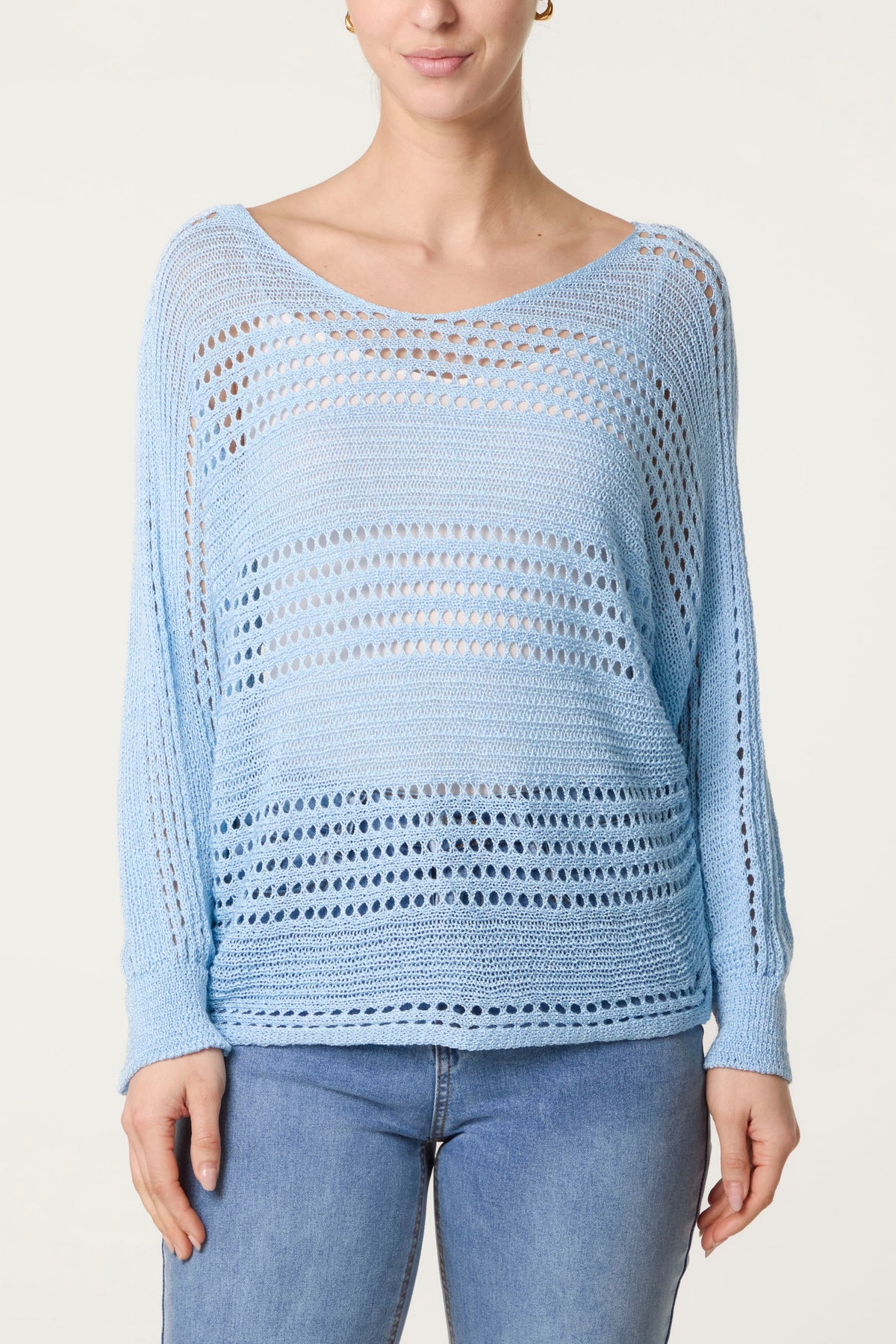 Crochet Knit Long Sleeve Top