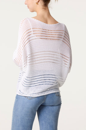 Crochet Knit Long Sleeve Top