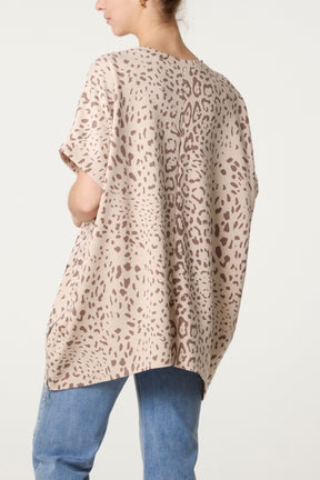Short Sleeve Animal Sweat Top