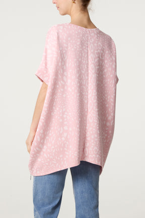 Short Sleeve Animal Sweat Top