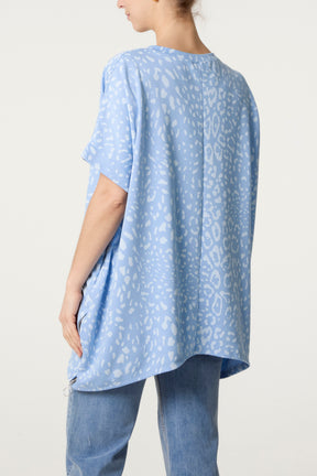 Short Sleeve Animal Sweat Top