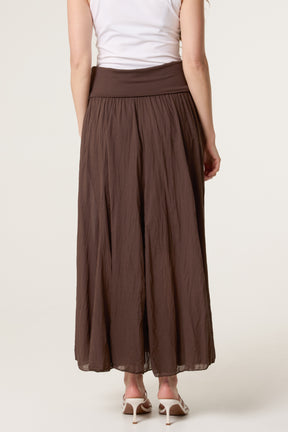 Crinkle Waistband Maxi Skirt