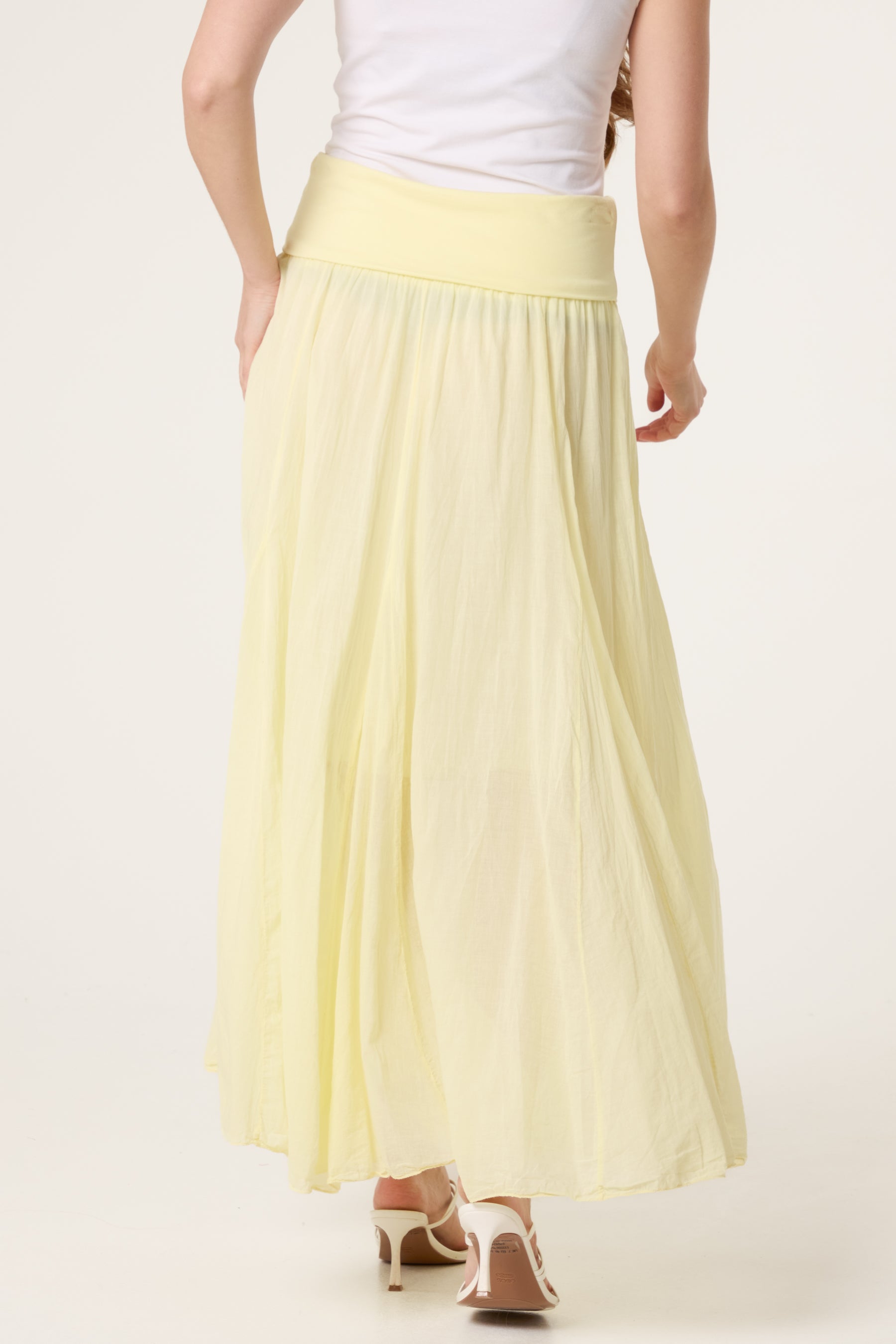 Crinkle Waistband Maxi Skirt