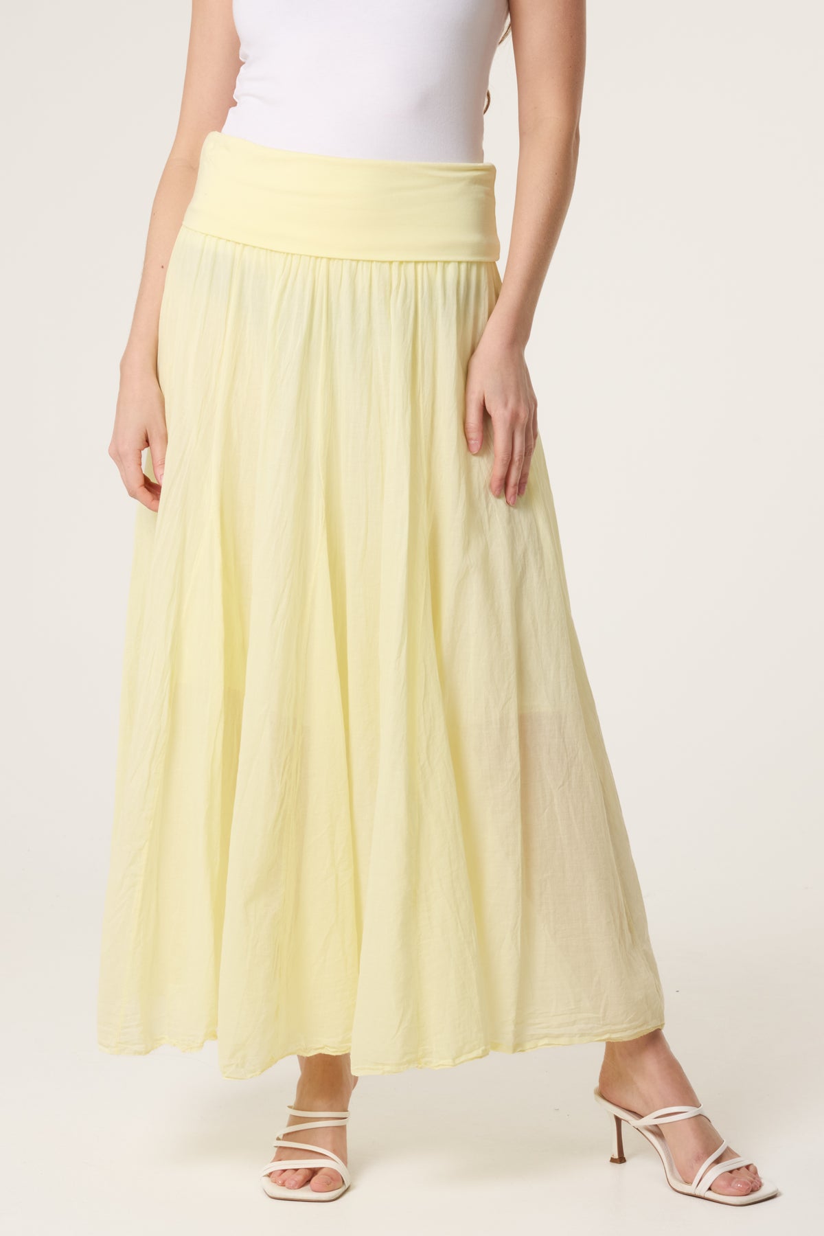 Crinkle Waistband Maxi Skirt