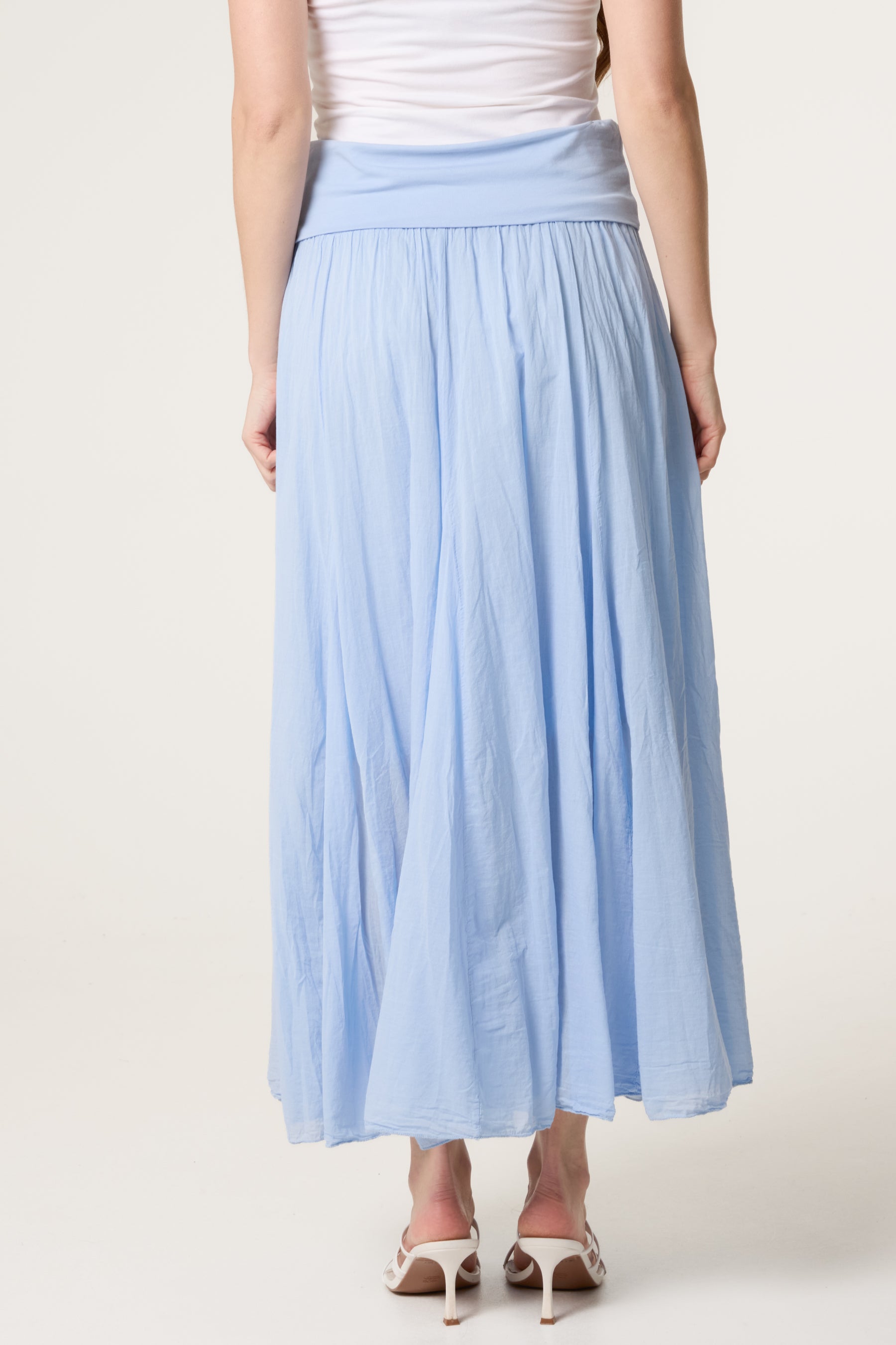 Crinkle Waistband Maxi Skirt