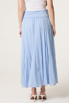 Crinkle Waistband Maxi Skirt