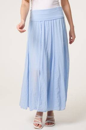 Crinkle Waistband Maxi Skirt