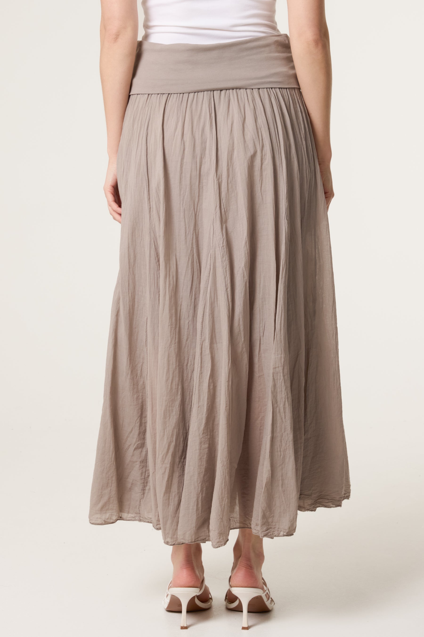 Crinkle Waistband Maxi Skirt