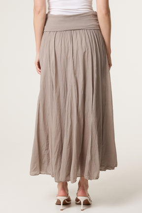 Crinkle Waistband Maxi Skirt