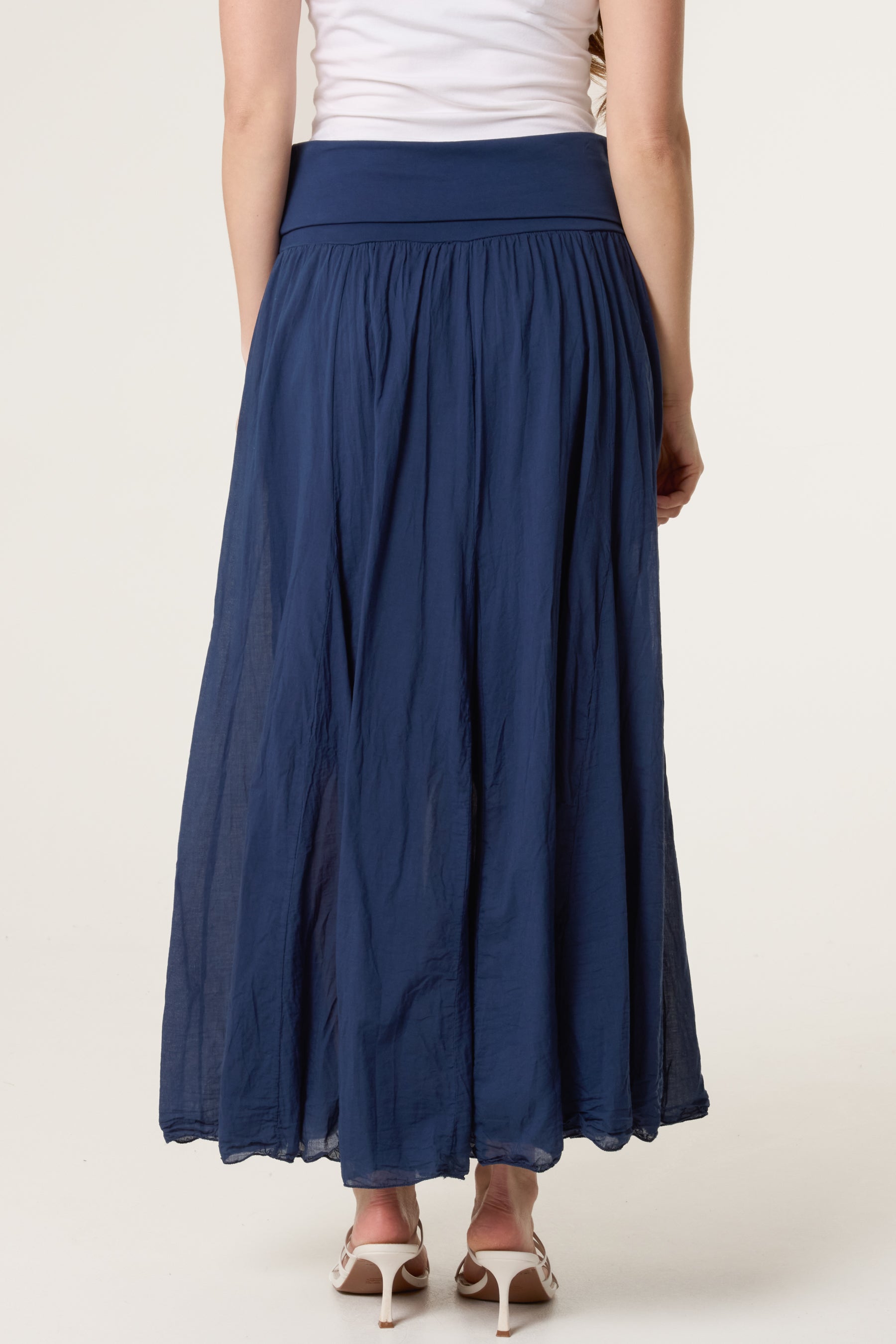Crinkle Waistband Maxi Skirt