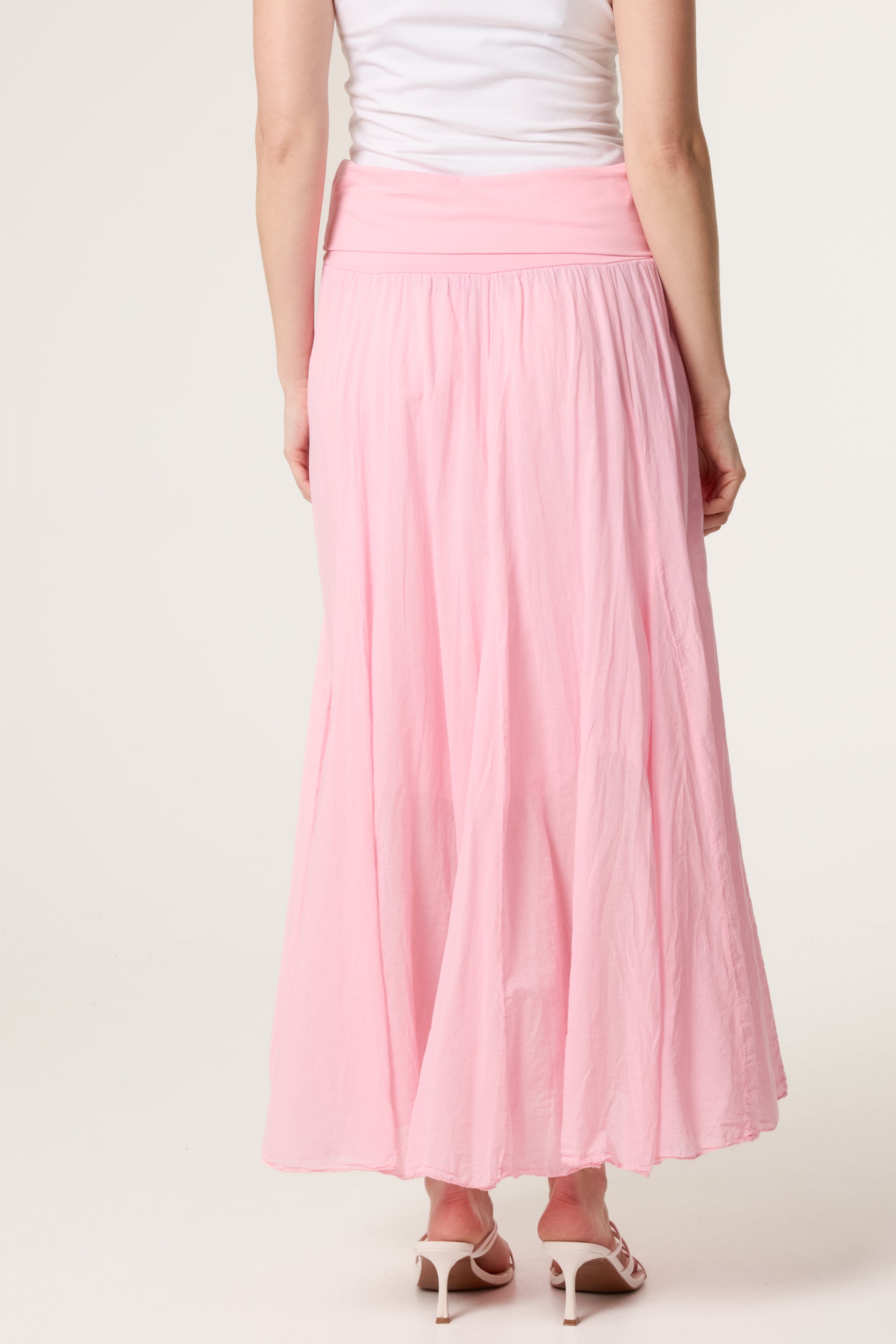 Crinkle Waistband Maxi Skirt