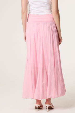 Crinkle Waistband Maxi Skirt