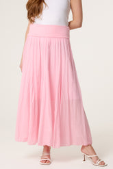 Crinkle Waistband Maxi Skirt
