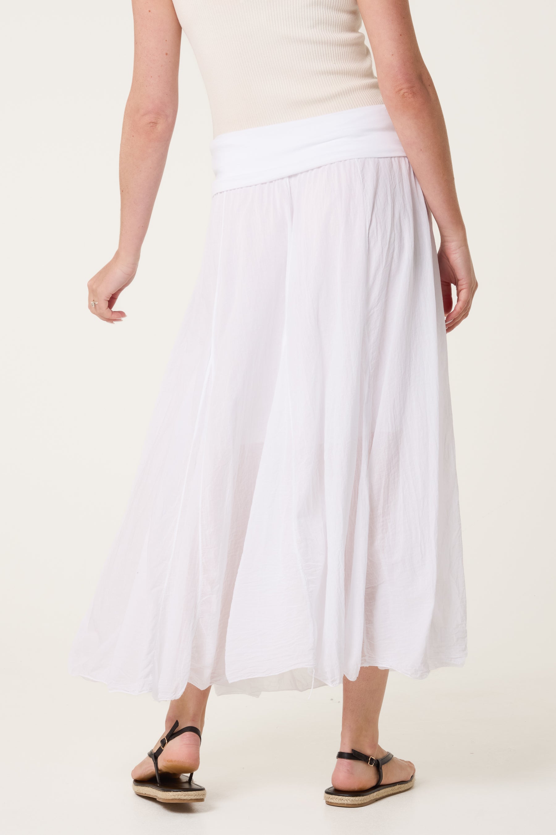 Crinkle Waistband Maxi Skirt