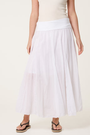 Crinkle Waistband Maxi Skirt