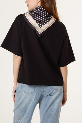 Back Scarf Short Sleeve T-Shirt