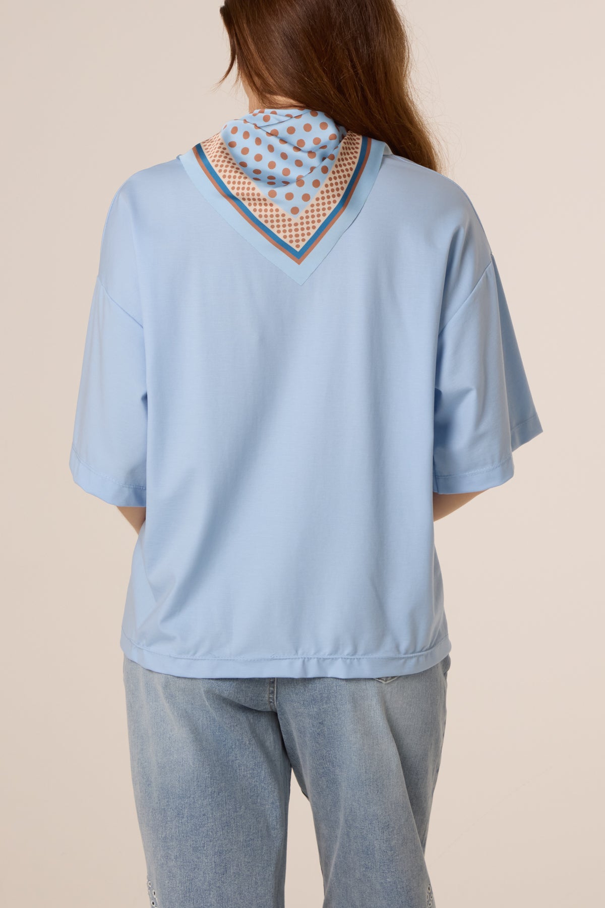 Back Scarf Short Sleeve T-Shirt