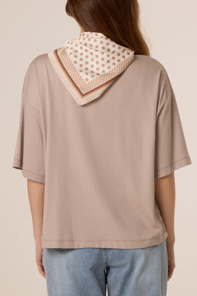 Back Scarf Short Sleeve T-Shirt