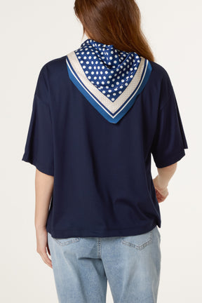 Back Scarf Short Sleeve T-Shirt
