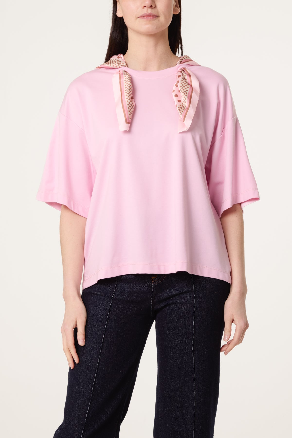 Back Scarf Short Sleeve T-Shirt