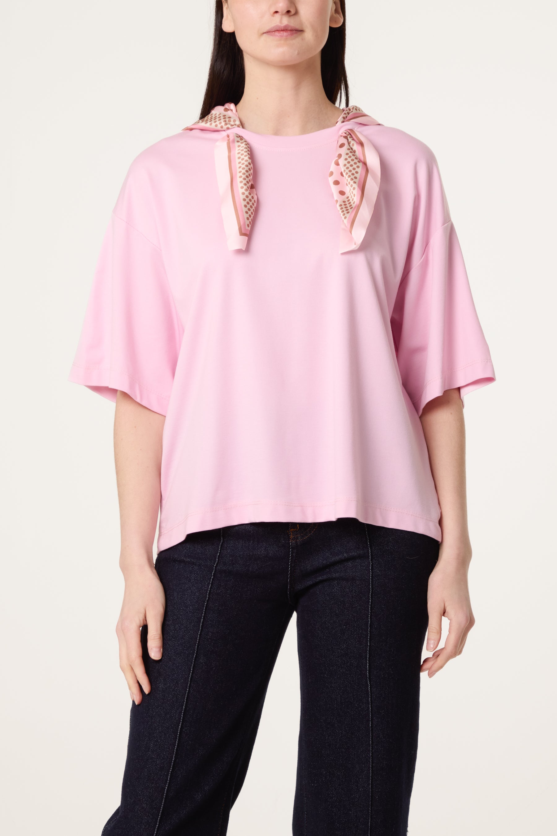 Back Scarf Short Sleeve T-Shirt