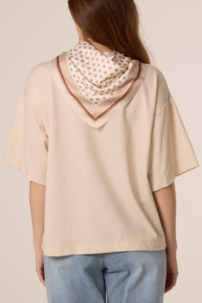 Back Scarf Short Sleeve T-Shirt