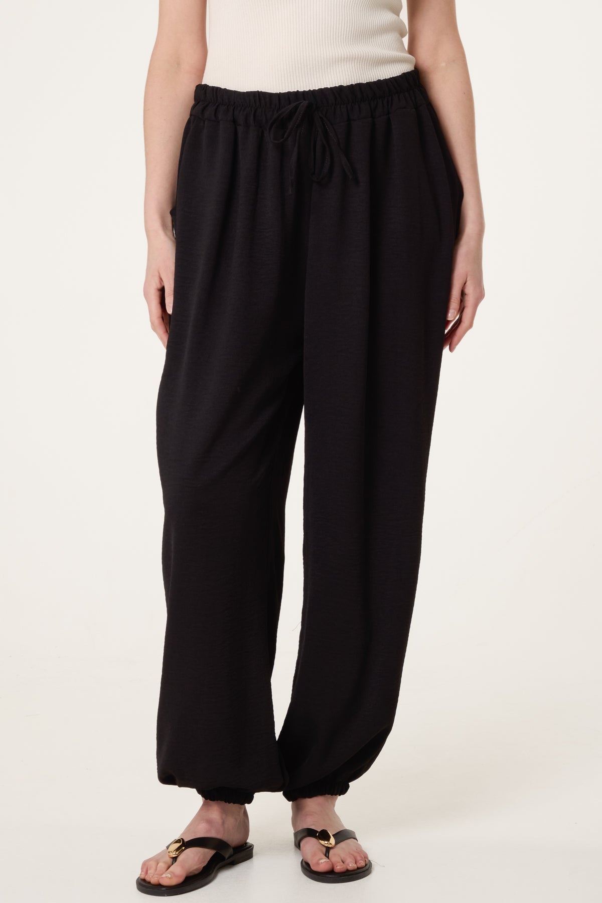 Harem Elastic Waist Trousers