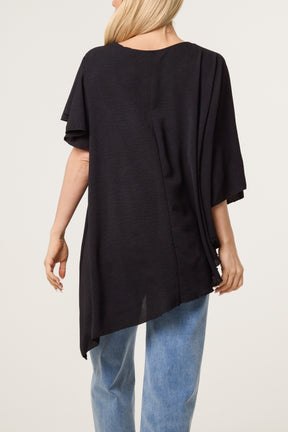 Asymmetric Sleeve & Hem Blouse