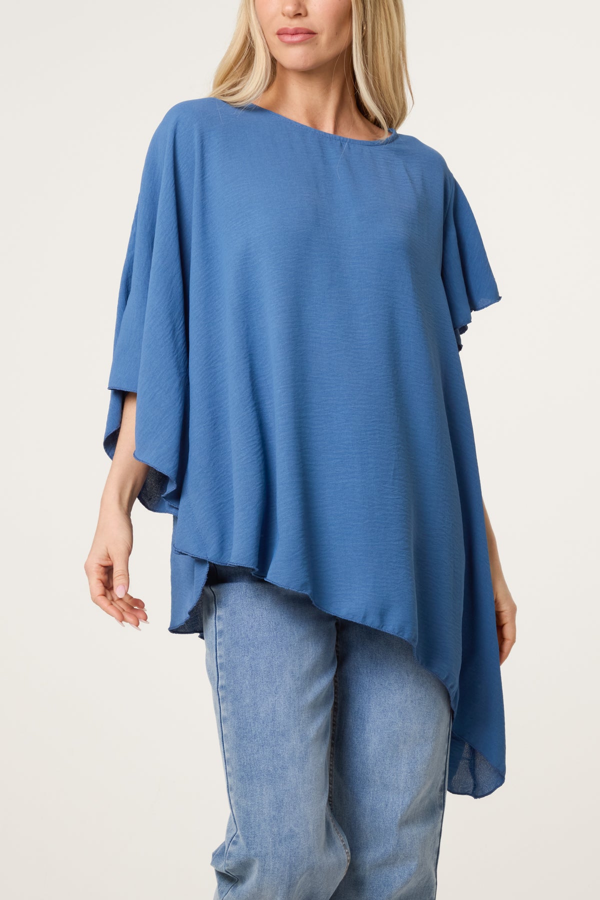 Asymmetric Sleeve & Hem Blouse