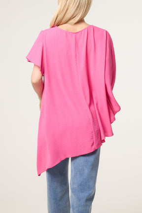 Asymmetric Sleeve & Hem Blouse