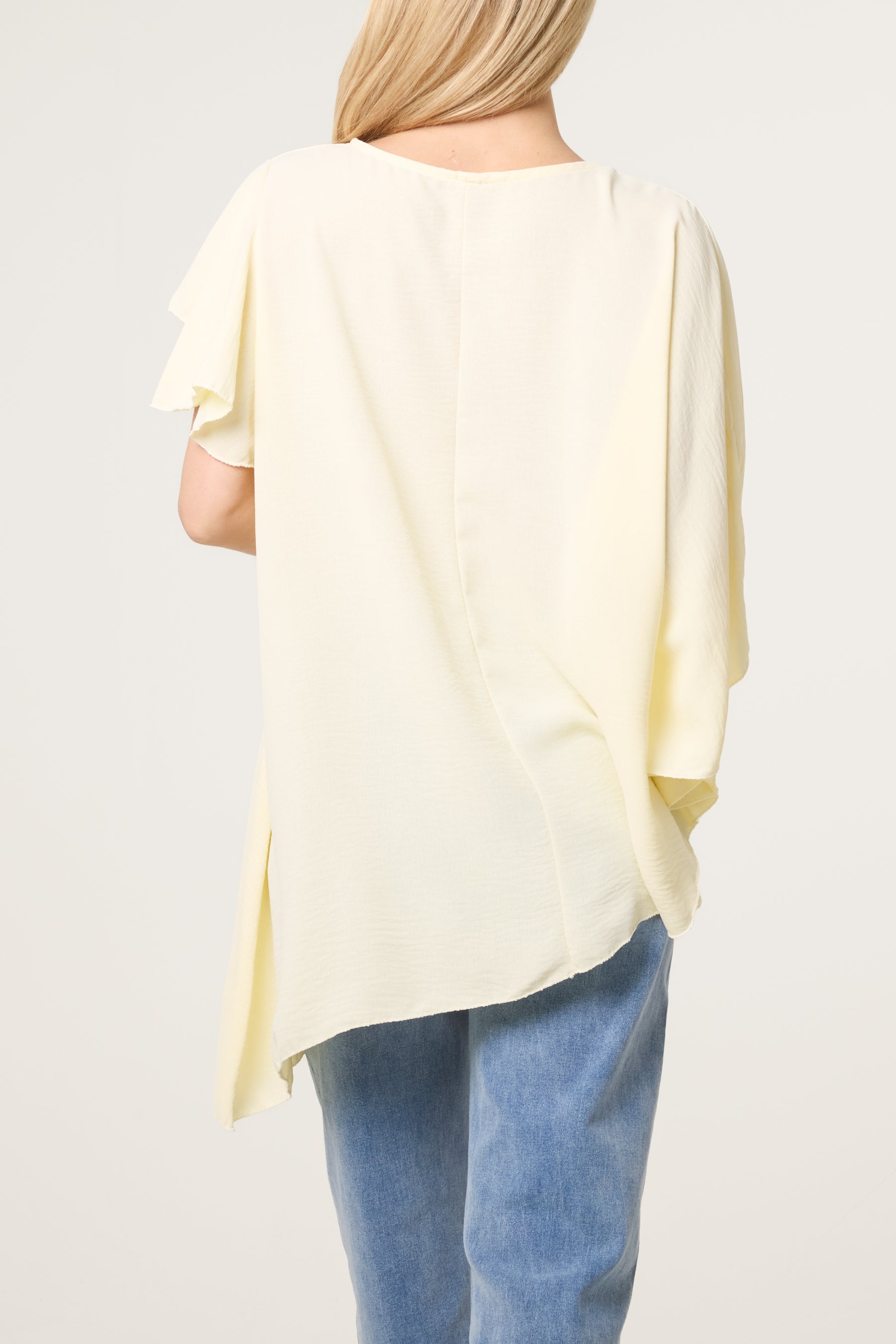 Asymmetric Sleeve & Hem Blouse