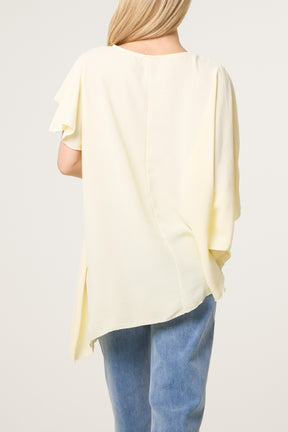 Asymmetric Sleeve & Hem Blouse