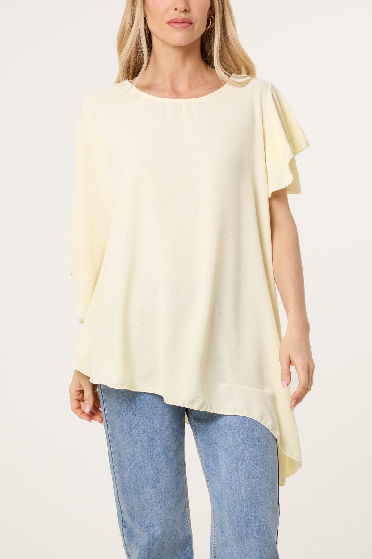 Asymmetric Sleeve & Hem Blouse