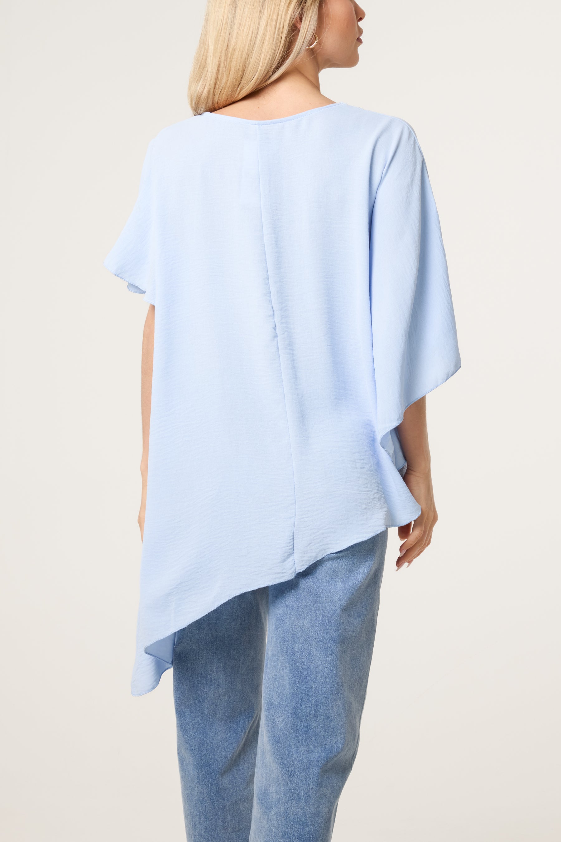 Asymmetric Sleeve & Hem Blouse