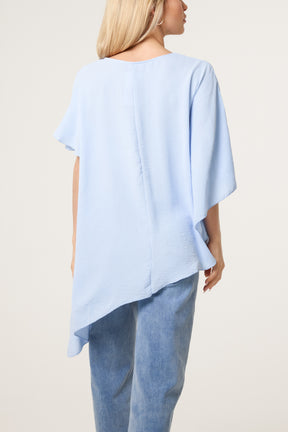 Asymmetric Sleeve & Hem Blouse