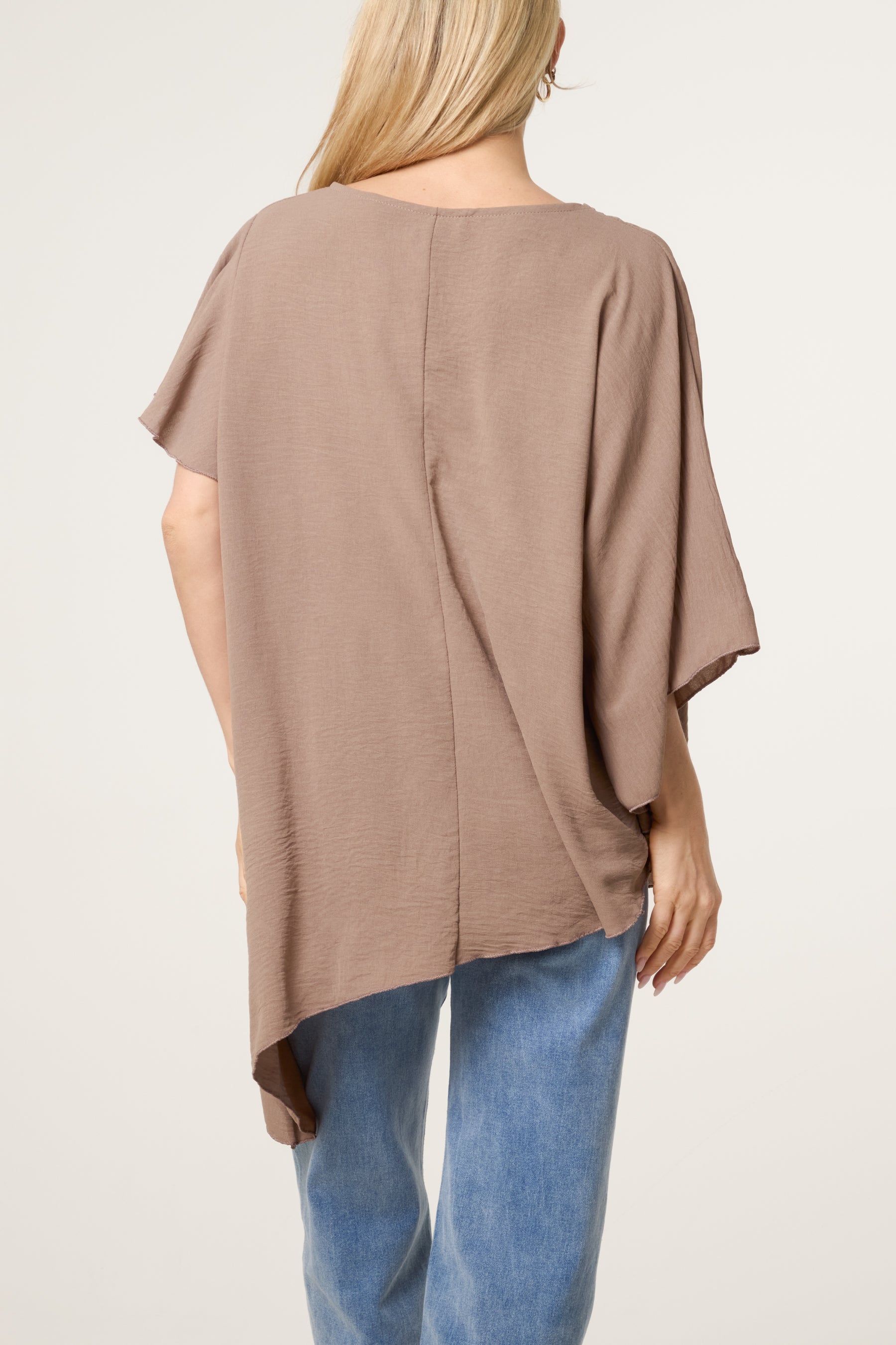 Asymmetric Sleeve & Hem Blouse