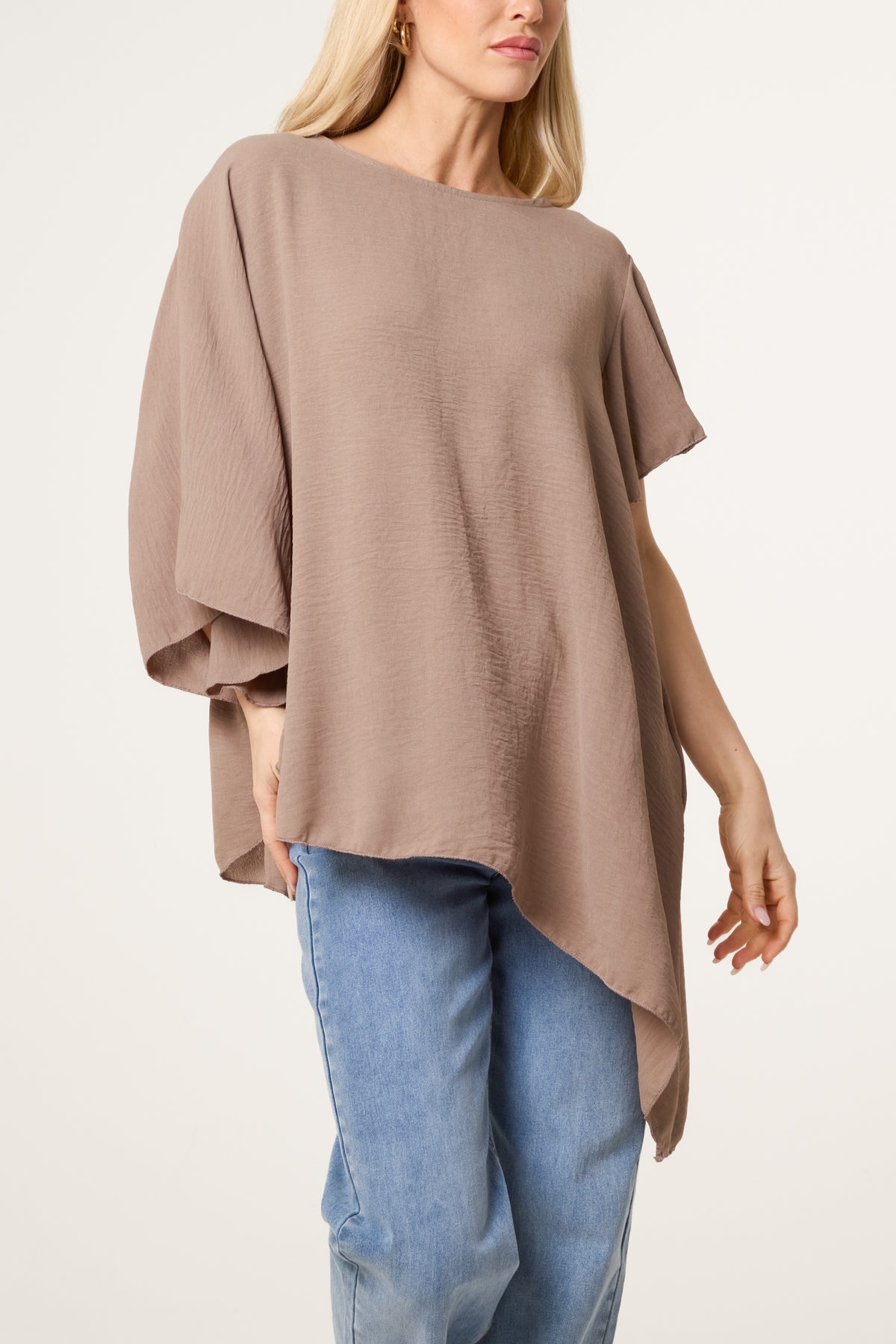 Asymmetric Sleeve & Hem Blouse