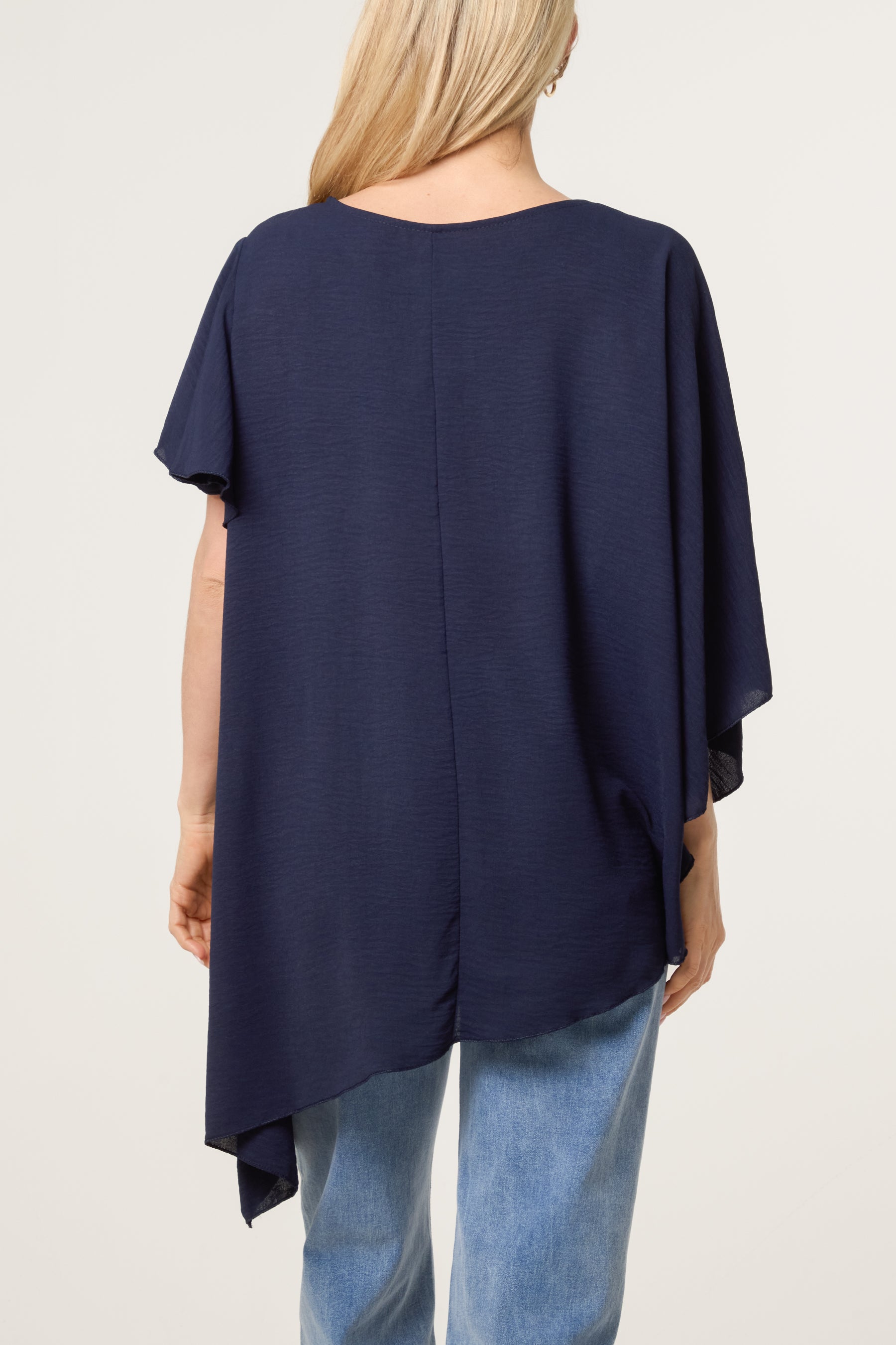 Asymmetric Sleeve & Hem Blouse