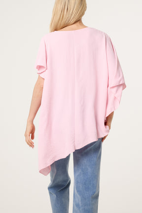 Asymmetric Sleeve & Hem Blouse