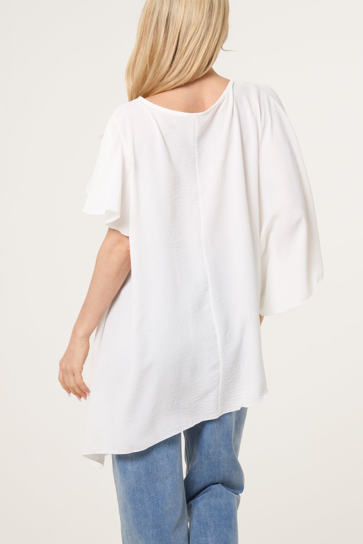 Asymmetric Sleeve & Hem Blouse