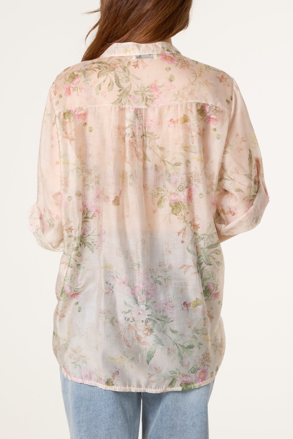 Floral Tie Knot Tencel Blouse